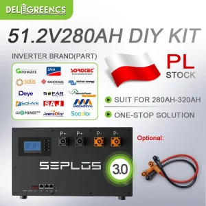 3.0 Seplos Kit fai da te 48V 280AH Grado A LiFePO4 Custodia per batteria V3 Smart BMS Bilanciatore attivo 2A per energia di accumulo solare Stock UE