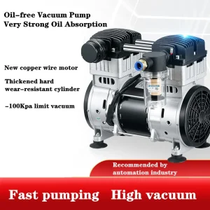 Pompa per vuoto senza olio Piccola pompa di estrazione dell’aria industriale Sala di prova Filtrazione di aspirazione Pompa a pressione negativa silenziosa