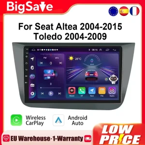 4G CarPlay autoradio Android per Seat Altea 2004-2015 Toledo 2004-2009 lettore multimediale navigazione GPS unità principale 2din