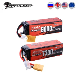 Sunpadow 4S Lipo Batteria per 6000mAh 7300Ah 70C 14.8V con XT90 Connettore per RC Auto Camion Carro Armato Truggy Veicolo Buggy Hobby