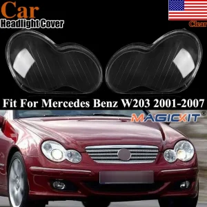 Per Mercedes Benz Classe C Faro Copriobiettivo C230 C300 W203 2001 2002 2003 2004 2005 2006 2007 Lampada per auto Paralume Borsette trasparenti