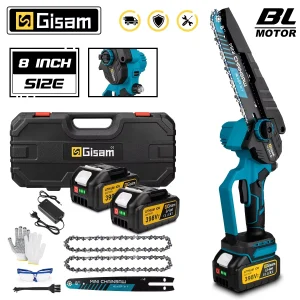 Gami 8 Pollici Brushless Motosega Elettrica Cordless Sega Elettrica Lavorazione Del Legno Giardino Potatura Sega Strumento Per Makita 18V Batteria Spilli