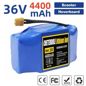 Batteria di alta qualità 36V 12Ah 10s2p Batteria ricaricabile agli ioni di litio per scooter elettrico autobilanciante, hoverboard e monociclo
