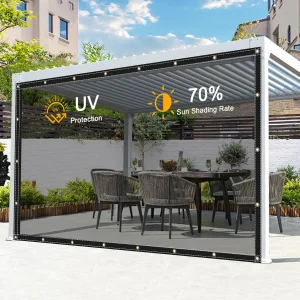 Teli trasparenti Protezione UV resistente Telo parasole traslucido impermeabile in PVC per padiglione portico giardino patio serra