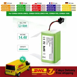 Batteria di ricambio originale da 14,4 V 2600 mAh per Conga Excellent 990 1090 1790 1990 Deebot N79S N79 DN622 Robovac 11 Tesvor X500
