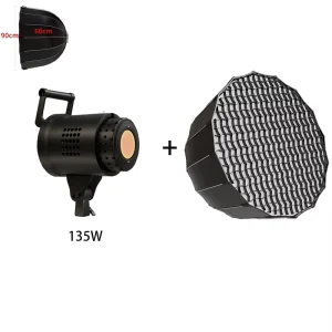Luce LED per Fotografia 135W, Lampada Solare Bilanciata per Ritratti, Accessori per Studio Flash, Youtube Live
