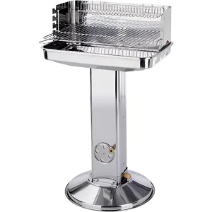 Griglia a Colonna con Funnel, Barbecue a Carbone con Ripiano in Acciaio Inox, BBQ Portatile per Giardino, Campeggio e Attività all’Aperto