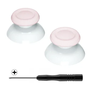 eXtremeRate 3D Joystick Analogico Thumb Sticks Accessori per PS5, per PS4 Controller di tutti i modelli – Rosa e bianco