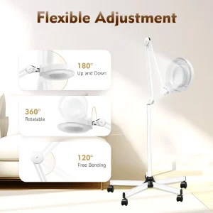 Lampada d’ingrandimento a LED 5X con luce e supporto per saloni di bellezza, saloni per unghie, ospedali Lente d’ingrandimento grande da 22 W