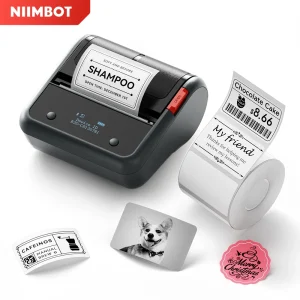 Stampante per etichette wireless Niimbot B3S Creatore di adesivi per codici a barre per gioielli da lavoro termici da 3 pollici per dispositivi mobili iOS Android Windows