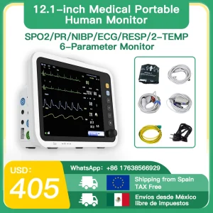 Resoxy Paziente Segni vitali Monitor Schermo da 12,1 pollici Uso umano 6 parametri Monitor paziente medico ECG NIBP TEMP RESP SPO2 PR