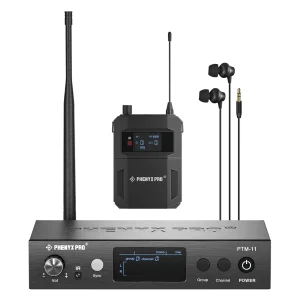 Sistema di monitoraggio intrauricolare wireless mono UHF con uscita 1 loop, uscite separate adatte per Band e Studio Phenyx Pro PTM-11