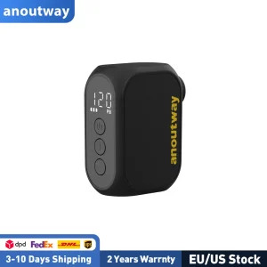 anoutway AT1 Pro Mini pompa elettrica per bici Gonfiatore per pneumatici senza fili con schermo 25 minuti Ricarica rapida Batteria da 120 PSI max 450 mAh