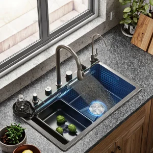 Nettuno Stella Balena Pioggia Lavabo per verdure Grande fessura singola Addensato Lavello in acciaio inossidabile 304 Lavello da cucina per uso domestico