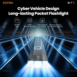 SOFIRN ST1 1500Lm Torcia tascabile 226m USB C Ricaricabile EDC Luce SFT25R 6000K IPX7 Torcia impermeabile per il campeggio