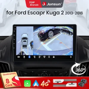 Junsun Qualcomm 8-Core 360 Fotocamera Wireless CarPlay Android Auto Autoradio per Ford Escape Kuga 2 C-MAX 2013-2016 GPS