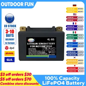 Batteria per moto 12V LiFePO4 agli ioni di litio 4L-BS 160CCA Dimensioni-113x70x89mm Batteria agli ioni di fosfato di litio incorporata con scheda BMS
