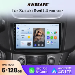 AWESAFE PX9 Plus Autoradio Per Suzuki Swift 4 2011 – 2017 Wireless CarPlay Android Auto No 2 din 2din DVD