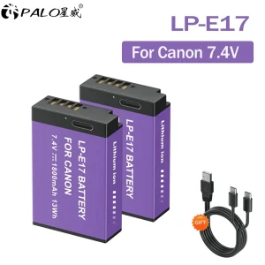 PALO LP E17 LP-E17 Batteria con ingresso tipo C per canon sl2 sl3 RP 200 250D M3 M5 M6 750D 760D T6i T6s 800D 8000D 77D Kiss X8i