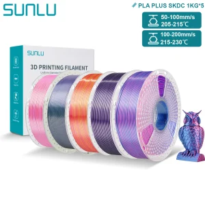 SUNLU PLA PLUS Filamento per stampante 3D in seta 1,75 mm Doppio/Triplo tono Texture di seta lucida Colori sfumati per la maggior parte delle stampanti 3D FDM