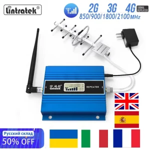 Lintratek 2G 3G 4G Amplificatore Cellulare GSM 900 LTE 1800 WCDMA 2100MHz CDMA 850 B5 Dati Cellulare Booster Kit Antenna Ripetitore