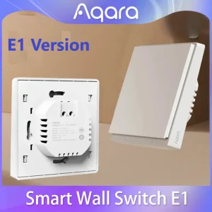 Interruttore Intelligente da Parete Aqara E1 con Neutro e Senza Neutro, Zigbee 3.0, Controllo Remoto Compatibile con Xiaomi Home e Homekit APP