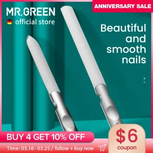 MR.GREEN Lime per unghie a doppia faccia in acciaio inossidabile per manicure e pedicure per strumenti professionali per la cura delle unghie delle dita dei piedi