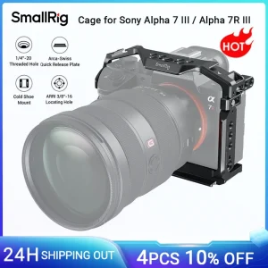 Gabbia per fotocamera SmallRig A7RIII / A7M3 per fotocamera Sony A7RIII /A7III/A7M3 (ILCE-7RM3 / A7R Mark III), con supporto per pattino NATO Rail 2087D