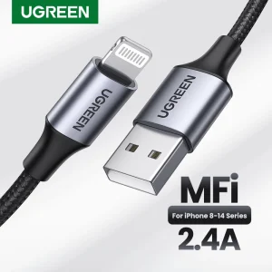 UGREEN MFi USB Lightning Cavo per iPhone 2.4A Ricarica rapida USB A a cavi di illuminazione per iPad iPhone 11 13 12 14 Pro Max Cavo