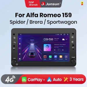 Junsun 1-0 4G CarPlay Android14 Autoradio per Alfa Romeo 159 Brera Spidy Sportwagon GPS Sistemi Intelligenti Stereo Multimediale