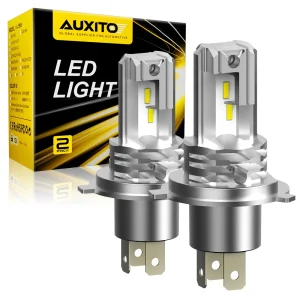 AUXITO 1/2X H4 9003 Lampadina per fari a LED CSP Fanless con Canbus 9003 LED Faro abbagliante e anabbagliante per auto moto 12V 12000Lm