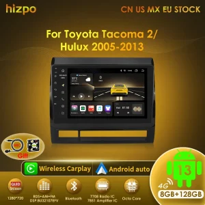 Hizpo Android 13 DSP RDS Carplay 4G WIFI BT GPS Unità principale per Toyota Tacoma 2 HILUX 2005-2015 Autoradio Video multimediale No DVD