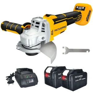 PATUOPRO 125MM Smerigliatrice angolare elettrica senza spazzole Macchina da taglio a velocità regolabile Utensile elettrico domestico portatile adatto a batteria Makita 18V