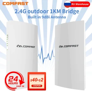 COMFAST CF-E130N 1KM 300Mbps 2.4Ghz Mini Wireless AP Bridge WIFI CPE Punto di accesso Antenna WI-FI 9dBi Router di nanostazione