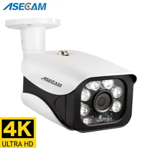 Telecamera IP 8MP 4K per esterni H.265 Onvif Bullet CCTV Array visione notturna IR 4MP POE videocamera di sicurezza