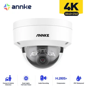 ANNKE C800 4K PoE telecamera di sicurezza Outdoor IK10 8MP Smart Dual Light microfono integrato videosorveglianza telecamera di sicurezza IP