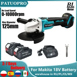 125mm M14 Brushless Cordless Smerigliatrice angolare Macchina da taglio elettrica Lucidatura Utensili elettrici portatili domestici per Makita 18V Batteria