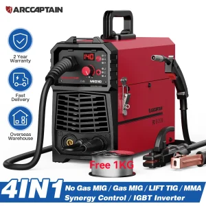 ARCCAPTAIN Saldatrice Semiautomatica 4 in 1 220V 140Amp MIG Lift TIG Argon ARC MMA Mig MAG Gas IGBT Synergy Tools