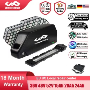 Batteria Polly EBike 21700 LG Pan-son-c Tes-la 72V 60V 52V 48V 24Ah 36V Downtube Bateria Pack per motore 1500W 1000W 750W 350W