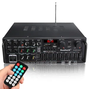 2000W 5.0 bluetooth 2 canali Audio Power HiFi amplificatore 326BT 12V/220V AV Amp altoparlante con telecomando 4 Micro per auto a casa