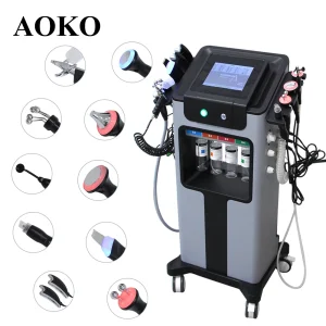 AOKO New10IN 1 Hydro Dermoabrasione Aqua Peeling Ultrasuoni Cura del viso Iniezione di ossigeno Ringiovanimento della pelle Merlano Macchina di bellezza
