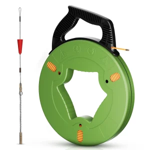 Aiuto per la retrazione del cavo da 4 mm, cavo da tirare da 60 m per tubi vuoti con cavo infrangibile, estrattore per cavi con alloggiamento in plastica