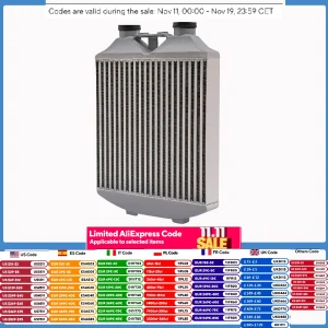 Intercooler in alluminio intercooler da 60psi per Ibiza Mk4 VW Polo 9N3 Skoda Fabia LLK Turbo Cooler