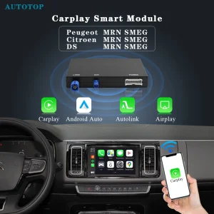 AUTOTOP Wireless Carplay Android Auto convertitore automatico Box per Peugeot Citroen DS MRN SMEG 2013-2016, WIFI MirrorLink RearCam