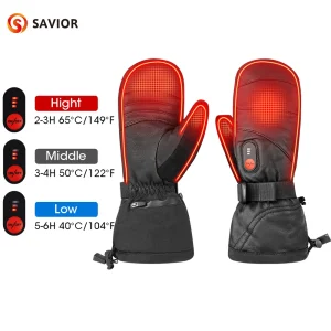 Guanti riscaldati al calore Savior guanti da sci dita guanti guanti riscaldati a batteria antivento impermeabili guanti riscaldati da donna da uomo