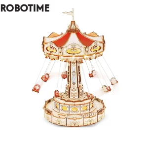 Robotime Rokr Swing Ride Carillon fai da te Building Block Parco divertimenti Serie per bambini Regalo per adulti Puzzle in legno 3D di facile montaggio