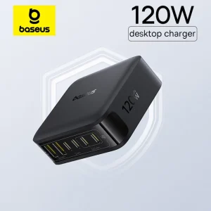 Caricatore da Tavolo Baseus 120W USB C GaN con Ricarica Rapida PD per Tablet, Laptop, iPhone 17 16 15 14