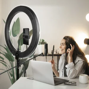 Luce ad anello da 19 pollici con supporto, 3 modalità di colore Kit Ringlight a Led da 60w con supporto per telefono, borsa per riprese di videocamere Youtube