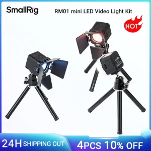 SmallRig RM01 Mini LED Video Light 3 Pack Kit di illuminazione portatile impermeabile con 8 filtri a colori per Smartphone Action & DSLR Camera