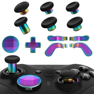 eXtremeRate Thumbsticks e strumento di regolazione in metallo, D-Pad, pagaie per controller Xbox Elite serie 2, kit pacchetto componenti 13 in 1